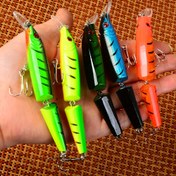Resim 5 Adet Balık Yemi Wobblers Crankbaits - 3 Üçlü Kancalı, Gerçekçi Gözler ve Pullar ile Turna, Sazan, Levrek için Çok Renkli Batma Yemleri - Tüm Balıkçılık Ortamları İçin Dayanıklı Plastik Yapay Yem, Canlı Renk Bitimi, Sağlam Yapı, Tatlısu Oltaçıları 