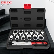Resim Delixi Elektrikli 12'si 1 Arada/6'sı 1 Arada Değiştirilebilir Başlıklı Ratchet Soket Anahtar Ayarlanabilir Başlıklı Ratchet Anahtar Hızlı Anahtar Seti 