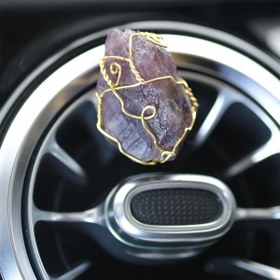 Resim TASARIM ARABAM ATİKE ELİF AKIN Ametist Doğal Taş Ham Parça Tel Sarmalı Klima Kokusu 