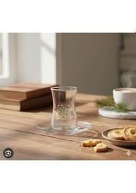 Resim Happy Holidays 8 Parça Çay Seti 170 Cc Şeffaf 