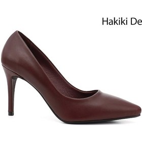 Resim Gönderi R Bordo Platinum Sivri Burun İnce Topuklu Hakiki Deri Stiletto Bordo 
