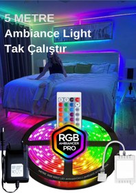 Resim EMİN ENSAR HOME Oyuncu Masası Gaming Rgb Led 16 Renk Varyasyonlu 1.Kaliteli 5 Metre şerit led 