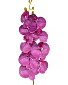 Resim Yapay Çiçek Fuşya Damarlı Islak Orkide Uzun Dal 90 cm Orkide 