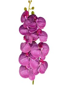 Resim Yapay Çiçek Fuşya Damarlı Islak Orkide Uzun Dal 90 cm Orkide 