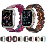 Resim Sones iOS Uyumlu Watch Se 40mm Streç Halat Reçine Saat Kordonu 