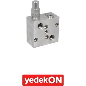 Resim 1/2” BSP İçten (8:1) Pilot Uyarılı Hidro Motor Yük Tutma Valfi -Tekli- (Açık Merkez)-Flanş Bağlantılı 