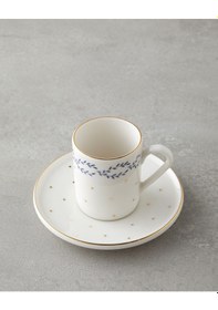 Resim English Home Blossia Bone Porselen 4 Parça 2 Kişilik Kahve Fincan Takımı 90 Ml Mavi Gold Altın - Mavi 