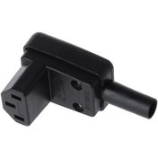 Resim C13 Güç Fişi 90 Derece Açılı Iec 320 Dişi Fiş Güç Kablosu Kablo Konnektörü 