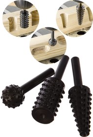 Resim Binbirreyon Raspalama Seti 3 Parça Ağaç Törpü Set Matkap Ucuna Takılan Törpü CE121 