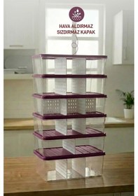 Resim Selka Home 6 Adet 2 Lt. Nora Bölmeli Organizer Buzdolabı Buzluk Düzenleyici Saklama Kabı 