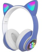Resim Kensa Çocuk Bluetooth Kulaklık Kedi Kulaklık Akıllı Rgb Led Detaylı Bluetooth Kablosuz 