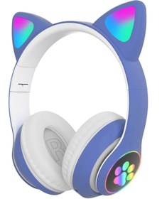 Resim Kensa Çocuk Bluetooth Kulaklık Kedi Kulaklık Akıllı Rgb Led Detaylı Bluetooth Kablosuz 