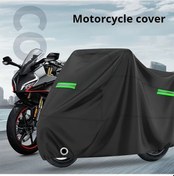 Resim Turcoshop11 Siyah Gümüş L Bisiklet Motosiklet Örtüsü 190t Dayanıklı Su Geçirmez Yansıtmalı 