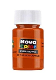 Resim Nova Color Kumaş Boyası 35 Cc Turuncu - 4 Adet Ve 1 Adet Sabitleyici Turuncu 