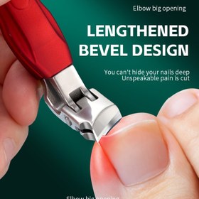 Resim Erkekler ve Yaşlılar için Ağır Hizmet Tipi Eğimli Baş Tırnak Makası - Geniş Çene Açıklığı, Kalın Tırnak Klipsörü ile Ergonomik Kırmızı/Siyah Plastik Sap, Kesintisiz Kesim için Keskin Bıçaklar, Yaşlı Dostu Bakım | Modern Bakım Aracı 