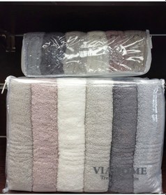 Resim Via Home 6lı El Havlusu Seti, Delta Ağır Jakarlı Çantalı 50x90 Çok Renkli 