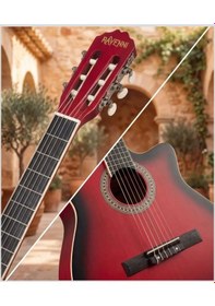 Resim Ravenni Rcg-120 4/4 Klasik Gitar Tam Boy Kesik Kasa Kılıf+penaseti+kapo Hediyeli Kırmızı 
