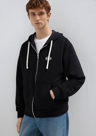 Resim Mavi Logo Baskılı Fermuarlı Sweatshirt 0S10557-900 
