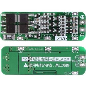 Resim 3s 20a 12,6v Bms Koruma Kartı Lityum Batarya 18650 Li-ion Lipo Protection Module 