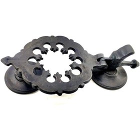 Resim Antika Tarz Dekoratif Pirinç Osmanlı Kapı Tokmağı, Taktak - 265x75mm, Oksit 