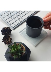 Resim Decorita Cam Bardak Altlığı Taş Görünümlü 4'lü Takım 10 x 10 CM Çok Renkli 
