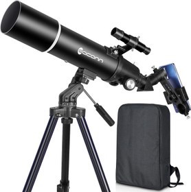 Resim 80mm Astronomi Teleskobu, Seyahat Tipi Refraktör, Yetişkin ve Yeni Başlayanlara Uygun 