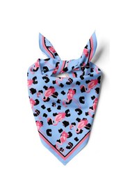 Resim Flamingo Desen Bandana/fular Mavi 