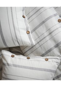 Resim Cotton Collection Çift Kişilik Çizgili Nevresim Seti Solinea Renkli 