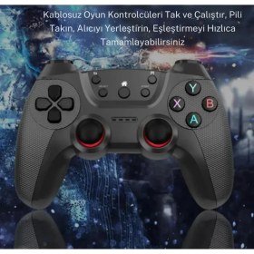 Resim Airstorr Joystick Gamepad Çiftli Tv Pc Uyumlu Oyun Konsolu 2.4g Gamepad Double Joystick Doungle 
