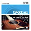 Resim D'Addario EFT16 12-53 Flat Tops Phosphor Bronze Regular Light Akustik Gitar Tel Seti 