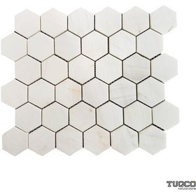 Resim Tuqco Doğal Taş 2 Altıgen Dolomit Cilalı Mermer Mozaik 