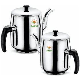 Resim Safir Paslanmaz Çelik Kahveci Demlik 2 Litre Hacimli 3 Numara Beyaz 