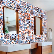 Resim Tink Meksika Desenli Çok Renkli Duvar PVC Karo 30 x 30 cm 