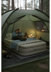 Resim Robo Kendi Kendine Şişen Otomatik Çift Kişilik Yatak Bej 