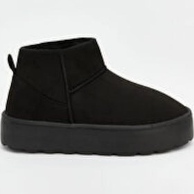 Resim Ce&ce Bilekboy Kadın Süet Peluşlu Kalın Taban Günlük Bot Siyah Siyah 
