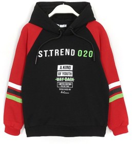 Resim Dobakids Baskılı Erkek Çocuk Kapüşonlu Sweatshirt Siyah 001-0001981 Siyah 