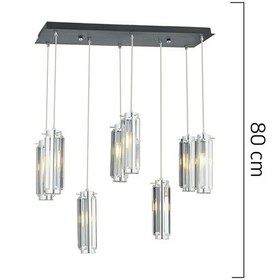 Resim Natali 8Li Sirali Krom Sarkit Salon- Yemek Masasi Avize 