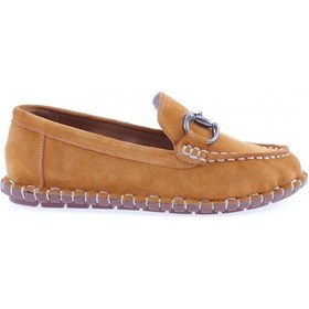 Resim Dgn 600-23y Kadin Dikiş Detayli Metal Tokali Loafer Ayakkabi 600-2109-R6022 Turuncu 