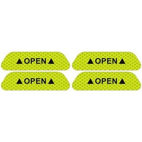 Resim Sarı 4 Adet/takım Araba Açık Yansıtıcı Bant Uyarı Işareti Yansıtıcı Açık Uyarı Gece Sürüş Güvenlik Aydınlatma 