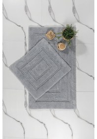 Resim Elart Solid Banyo Halısı Paspas Takımı Pamuklu 2 Adet 60x100 Cm İndigo İndigo 