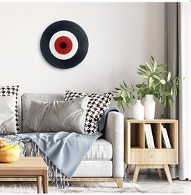 Resim Minimalist Siyah Nazar Boncuğu El Yapımı Ahşap Büyük Nazarlık 30 