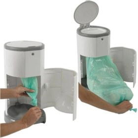 Resim Bebek Bezi Çöp Kovası, Beyaz ve Gri, Kokusuz, Temiz ve Pratik Kullanım 