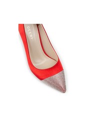 Resim Deery Kırmızı Saten Taşlı Stiletto Kadın Topuklu Ayakkabı - K0030zkrmm01 Kırmızı 