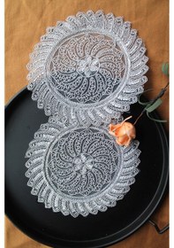 Resim 6 Adet Anthemis Chia Gümüş Bardak Altlığı & Kokteyl Peçetesi 