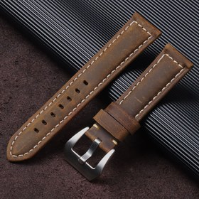 Resim Premium Vintage Dana Derisi Saat Kayışı - Panerai, Seiko, Omega için Mat Deri Kayış | Paslanmaz Çelik Toka | Erkek Moda Aksesuarı | Boyutlar 20mm-26mm 