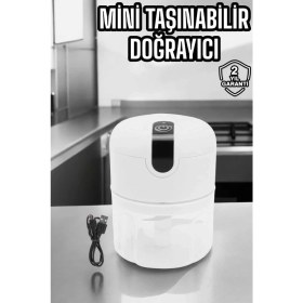 Resim Şarjlı Mini El Rondosu Doğrayıcı Taşınabilir 250 ml Çelik Bıçaklı - F361K169-U30361 