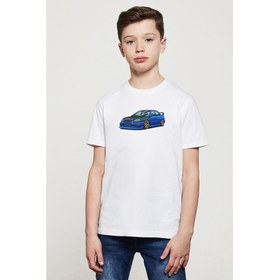 Resim Subaru Impreza Stı Baskılı Unisex Çocuk Beyaz T-Shirt 