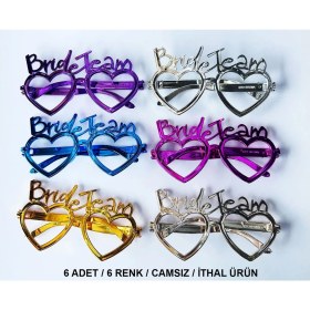 Resim MCM Group Kalpli Bride Team Gözlük Seti 6 Renk - Kına Düğün Partileri Için - Lisinya 