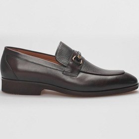 Resim Cabani Hakiki Deri Kahverengi Tokalı Erkek Klasik Ayakkabı Kahverengi 