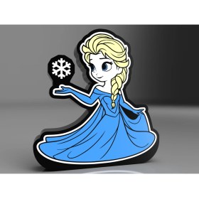 Resim Devotech Elsa Frozen Karlar Ülkesi LED ışıklı Lightbox Masa Lambası 